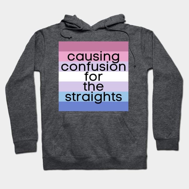 Causing Confusion for the Straights Bigender Hoodie by The Witchy Bibliophile